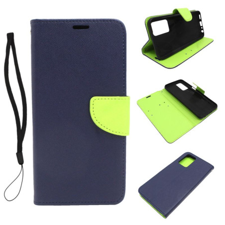 Etui Fancy Diary na telefon OPPO A54 5G CPH2195 / A74 5G CPH2197 / A93 5G PEHM00 granatowe