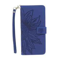 Etui Smart Flower na telefon TCL 305 6102A / 306 6102H / 30E 6127A / 305i 5164D / 30SE 4G 6165 granatowe