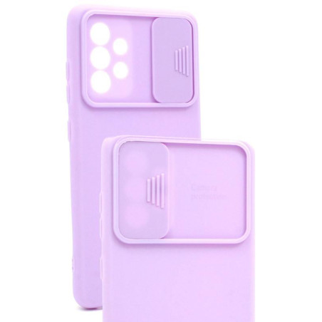 Etui Silicone Lens na telefon Samsung Galaxy A72 / A72 5G fioletowe