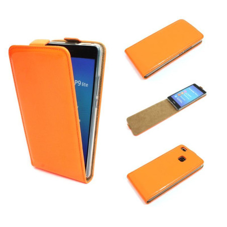 Etui pionowe z klapką SLIM FLEX FRESH na telefon Huawei P9 LITE pomarańczowe