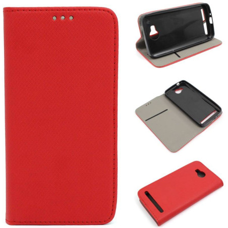Etui Smart Magnet na telefon Huawei Y3II LUA-L21 czerwone
