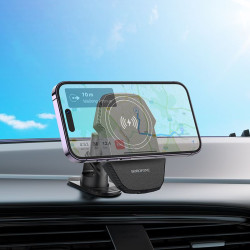 Uchwyt samochodowy indukcyjny magnetyczny 15W do kokpitu na telefon / smartfon / nawigację / GPS BH216