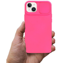 Etui SILICONE LENS na telefon Apple iPhone 14+ A2886 różowe