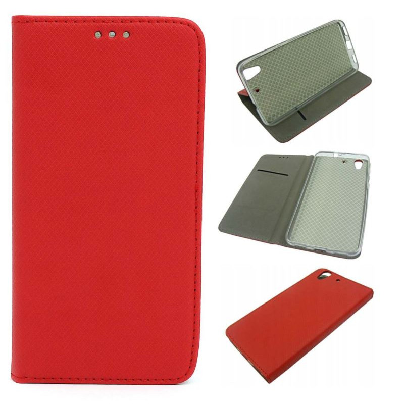 Etui Smart Magnet na telefon Huawei Y6II CAM-L21 czerwony