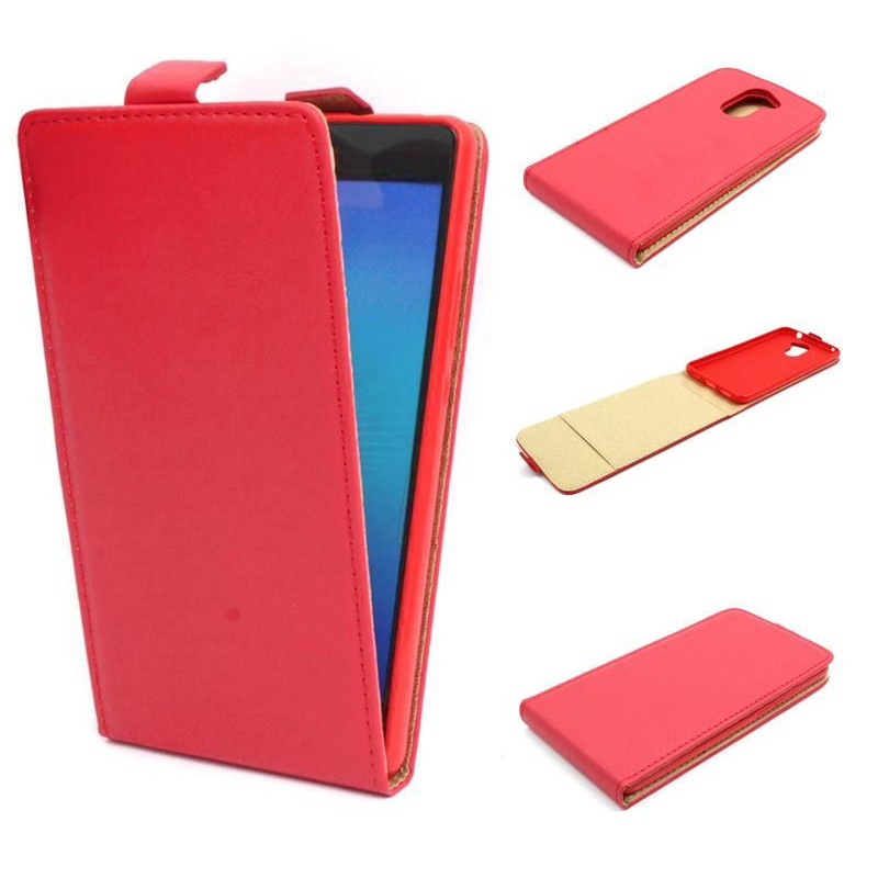 Etui pionowe z klapką SLIM FLEX na telefon Huawei Y7 TRT-LX1 czerwone