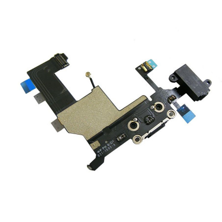 Taśma Flex do telefonu Apple iPhone 5 A1428 gniazdo ładowania + HF + mikrofon czarny