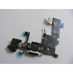 Taśma Flex do telefonu Apple iPhone 5 A1428 gniazdo ładowania + HF + mikrofon czarny