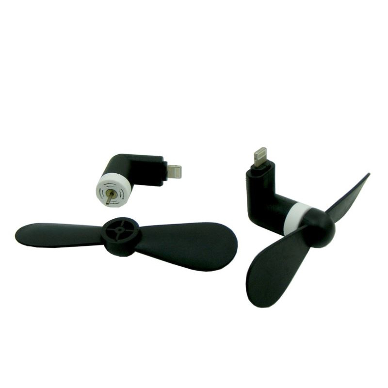 Wiatraczek wentylator USB do telefonu Apple iPhone 5 / 5C / 5S / SE / 6 / 6S / 6+ / 6S+ czarny
