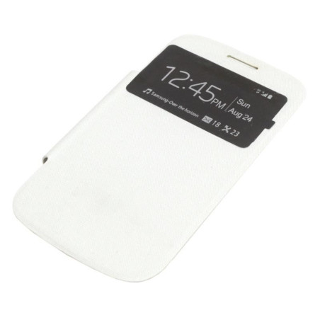 Etui Flip Case Window na telefon Samsung Galaxy Trend S7560 / Duos S7562 / Trend+ S7580 S7582 białe