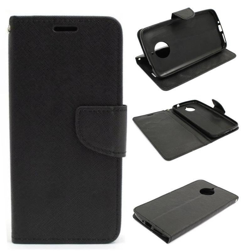 Etui Fancy Diary na telefon motorola moto e4+ XT1771 czarne