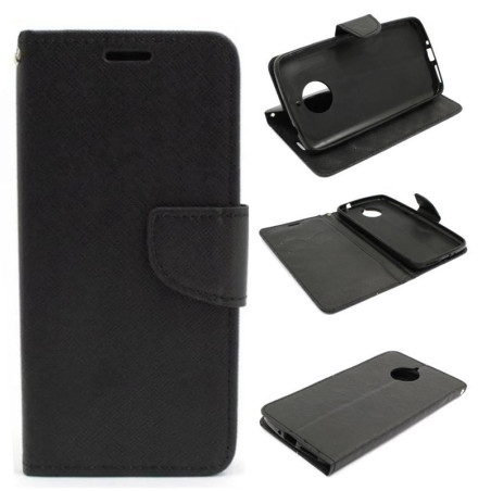 Etui Fancy Diary na telefon motorola moto e4+ XT1771 czarne