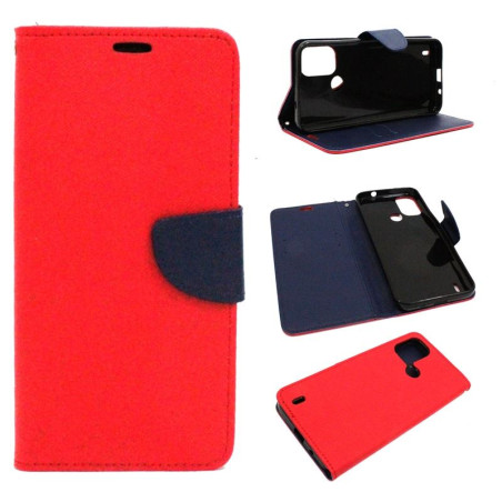 Etui Fancy Diary na telefon Nokia C21+ TA-1424 czerwone