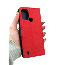 Etui Fancy Diary na telefon Nokia C21+ TA-1424 czerwone