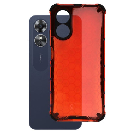 Etui pancerne Honeycomb na telefon OPPO A17 czerwone