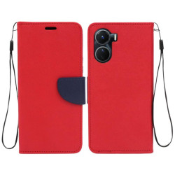 Etui Fancy Diary na telefon Vivo Y16 4G V2214 / Y02s czerwone