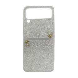 Etui Hard Case Bling na telefon Samsung Galaxy Z Flip 4 5G F721 / 3 5G F711 srebrne