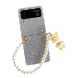 Etui Hard Case Bling na telefon Samsung Galaxy Z Flip 4 5G F721 / 3 5G F711 srebrne