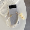 Etui Hard Case Bling na telefon Samsung Galaxy Z Flip 4 5G F721 / 3 5G F711 srebrne