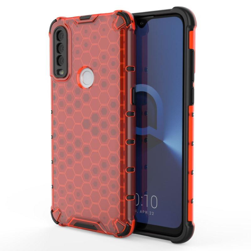 Etui pancerne Honeycomb na telefon Alcatel 1s 2020 / 1V 2020 / 3L 2020 czerwone