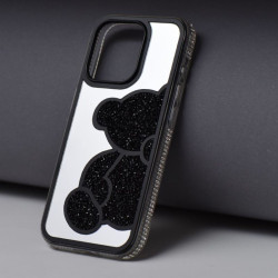 Etui TEDDY BEAR na telefon Apple iPhone 15 Pro A3102 damskie dziewczęce na prezent urodziny święta czarne