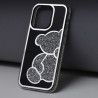 Etui TEDDY BEAR na telefon Apple iPhone 15 Pro A3102 damskie dziewczęce na prezent urodziny święta srebrne