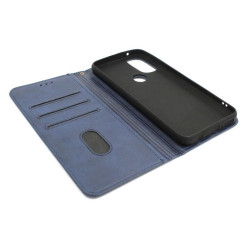 Etui Smart Lichi na telefon motorola moto g71 5G XT2169 granatowe