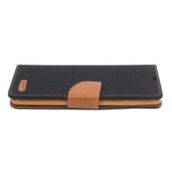 Etui Fancy Diary CANVAS na telefon Samsung Galaxy A21s 2020 A217 czarne