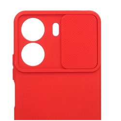 Etui Silicone Lens na telefon Xiaomi Redmi 13C 4G / POCO C65 czerwone