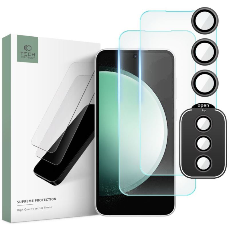 9H SZKŁO hartowane na telefon Samsung Galaxy S23 FE 5G S711 Tech-Protect SUPREME SET