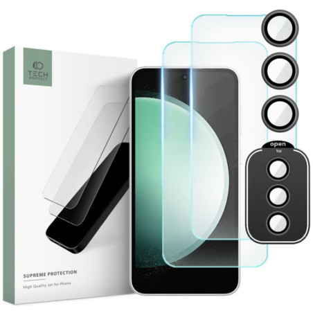 9H SZKŁO hartowane na telefon Samsung Galaxy S23 FE 5G S711 Tech-Protect SUPREME SET