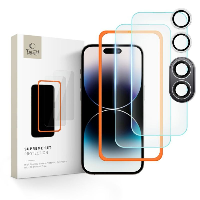 9H SZKŁO hartowane na telefon Apple iPhone 16+ A3290 TP SUPREME SET 3w1