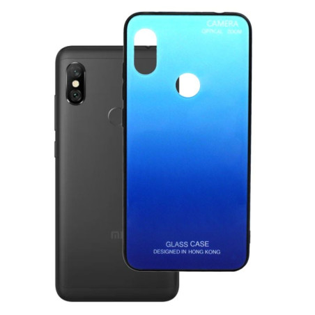 Etui Glass Case na telefon Xiaomi Redmi Note 6 Pro niebieskie