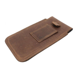 Etui Kabura skórzana pionowa CLASSIC III 4 na telefon LG K30 2019 brązowa