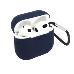Etui na douszne słuchawki bezprzewodowe Apple AirPods 3 granatowe z haczykiem