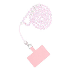 Zawieszka na szyję CRYSTAL DIAMOND do telefonu 74 cm różowa