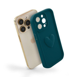 Etui SILICONE HEARTS na telefon Apple iPhone 15 A3090 niebieskie