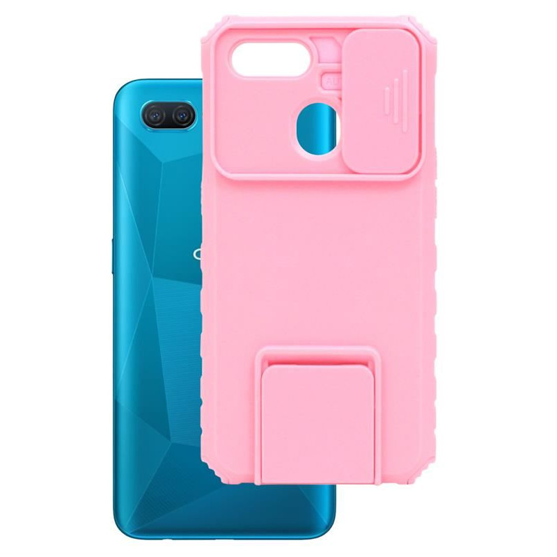Etui pancerne CamShield Stand na telefon OPPO A12 2020 różowe