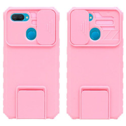 Etui pancerne CamShield Stand na telefon OPPO A12 2020 różowe