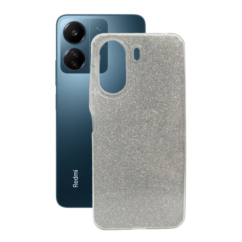 Etui Jelly Case SHINING HQ na telefon Xiaomi Redmi 13C 4G 23108RN04Y / POCO C65 2310FPCA4G srebrne