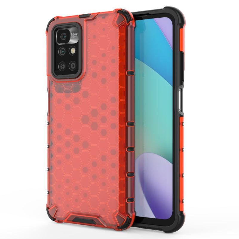 ETUI PANCERNE HONEYCOMB na telefon Xiaomi Redmi 10 21061119DG / Note 11 4G 2201117TY czerwone