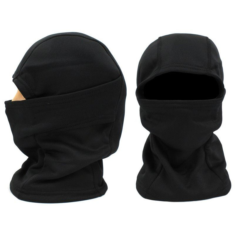 Kominiarka motocyklowa narciarska pod kask - Balaclava maska na motor motocykl kamuflaż 3w1 poliester polar uniwersalna czarna