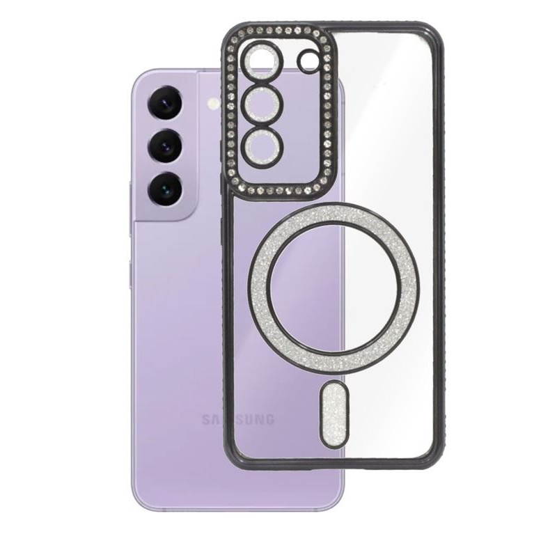 Etui MagSafe Bling na telefon Samsung Galaxy S22 S901 czarne