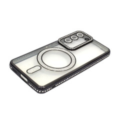 Etui MagSafe Bling na telefon Samsung Galaxy S22 S901 czarne