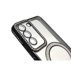 Etui MagSafe Bling na telefon Samsung Galaxy S22 S901 czarne