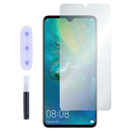 9H SZKŁO hartowane na telefon Huawei Mate 20 HMA-L29 UV + lampa bezbarwne