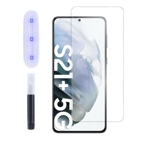 9H SZKŁO hartowane na telefon Samsung Galaxy S21+ 5G G996 UV Touch ID + lampa