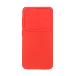 Etui Silicone Lens na telefon Samsung Galaxy S25 5G czerwone