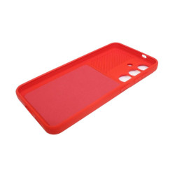 Etui Silicone Lens na telefon Samsung Galaxy S25 5G czerwone