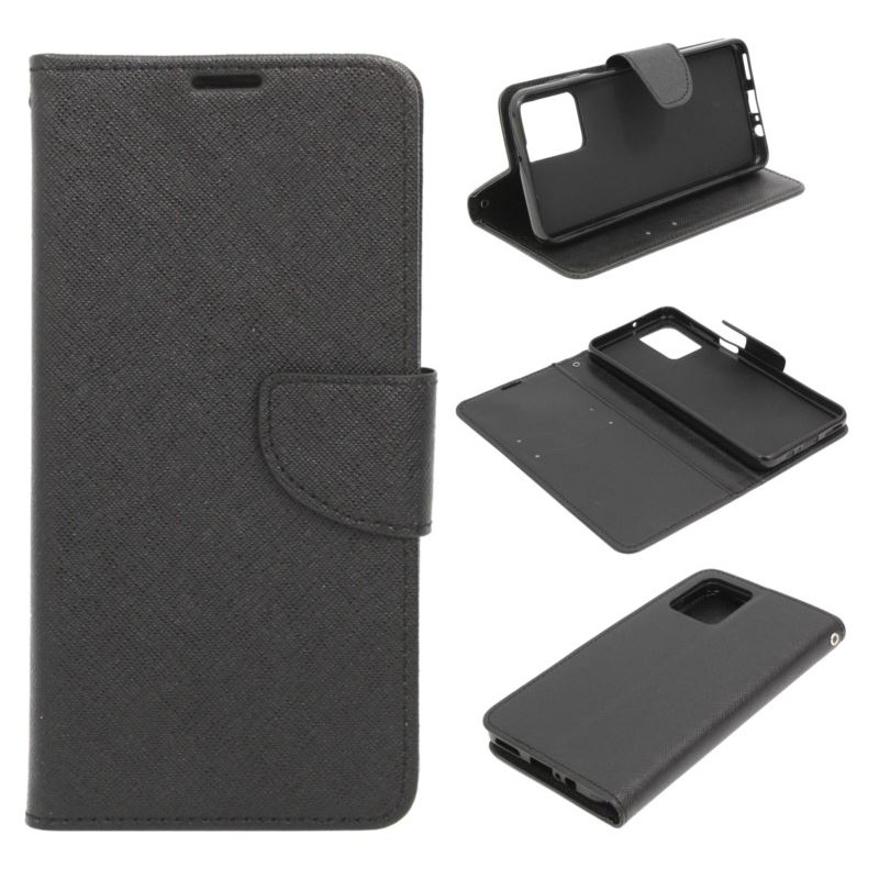 Etui Fancy Diary na telefon motorola moto g54 5G / g54 power edition 5G czarne