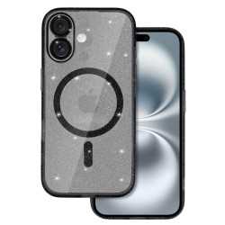 Etui MagSafe Glitter na telefon Apple iPhone 16+ A3290 czarne